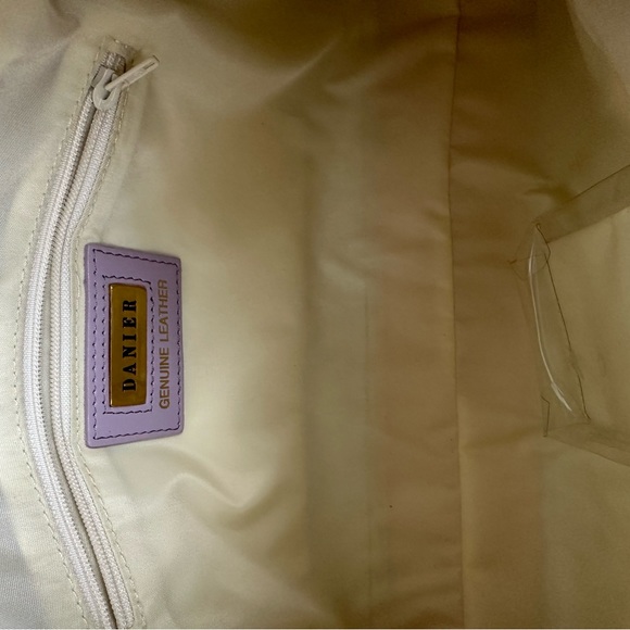 Vintage Y2K lilac leather shoulder bag purse Danier pastel spring trend lavender - Picture 9 of 14